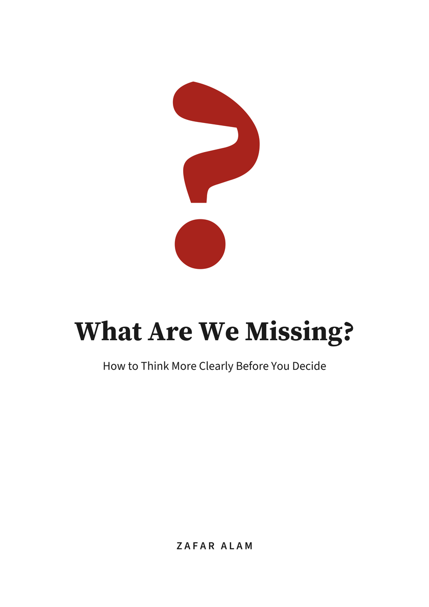 What Are We Missing? cover, with a red question mark on white